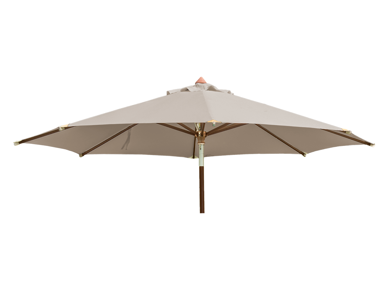 Round Eucalyptus Wood Parasol 2.7m with granite base Ecru