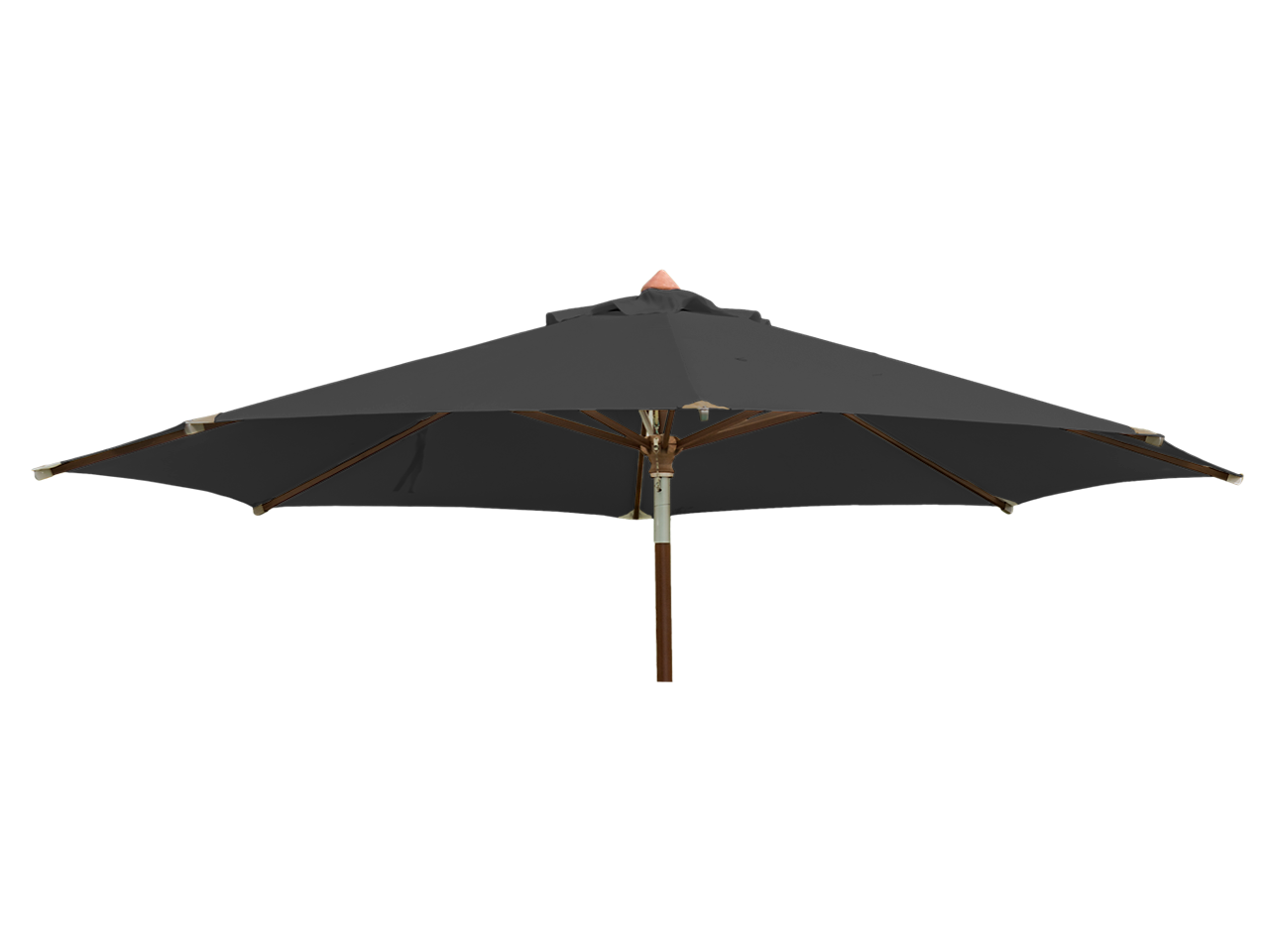 Round Eucalyptus Wood Parasol 2.7m with granite base charcoal