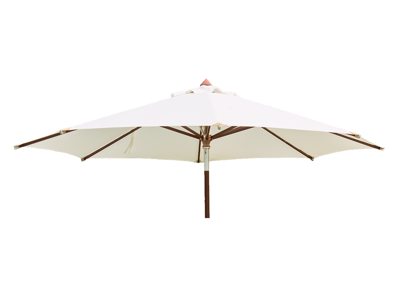 Round Eucalyptus Wood Parasol 2.7m with granite base ecru
