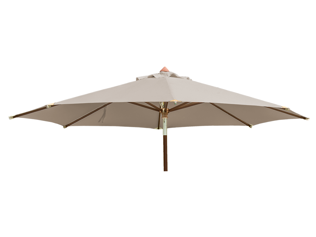 Round Eucalyptus Wood Parasol 2.7m with granite base ecru