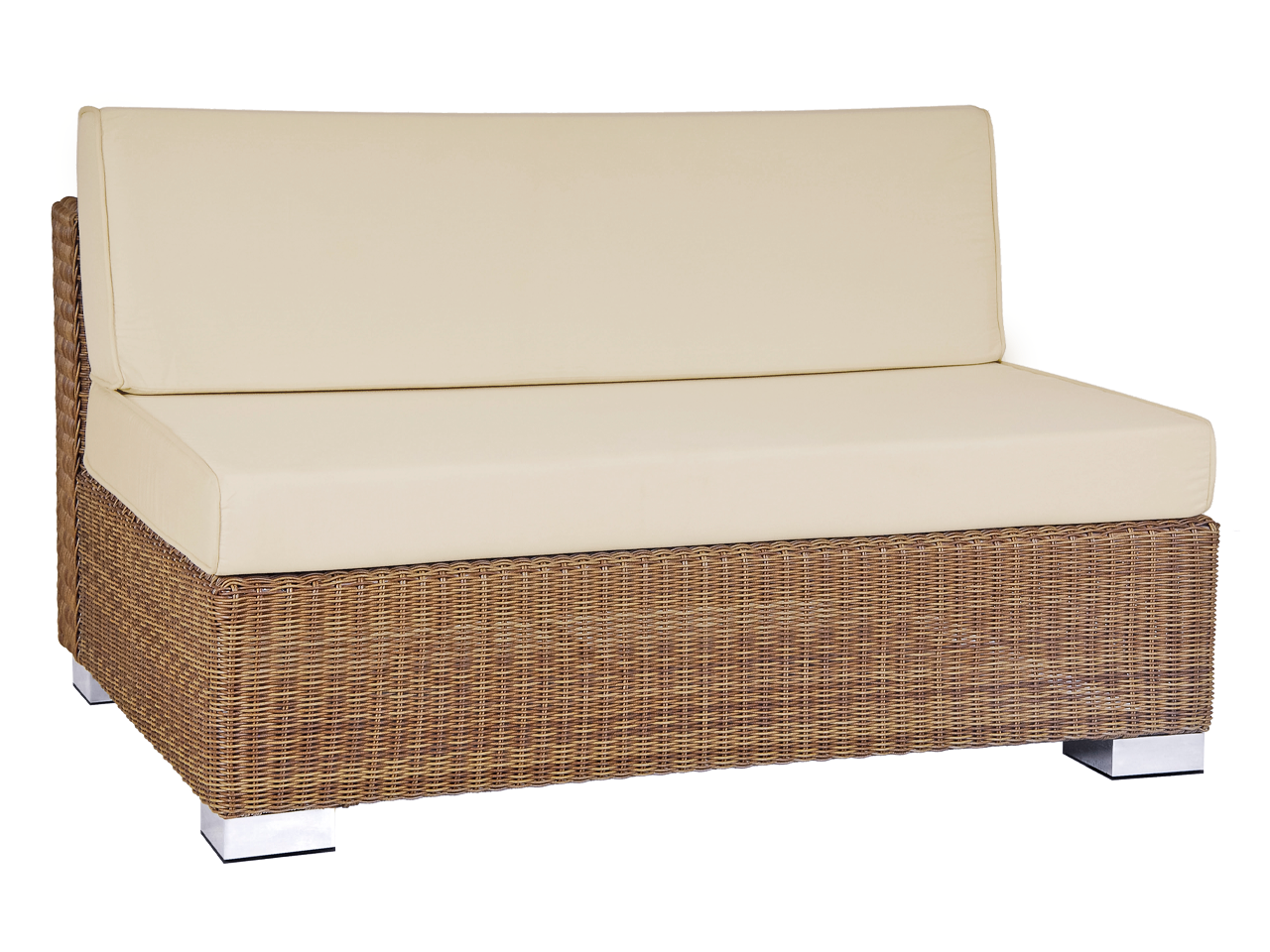 San Marion dark brown centre module for sofa set with deep cream cushions
